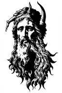 jesus face morphing demons tattoo design idea