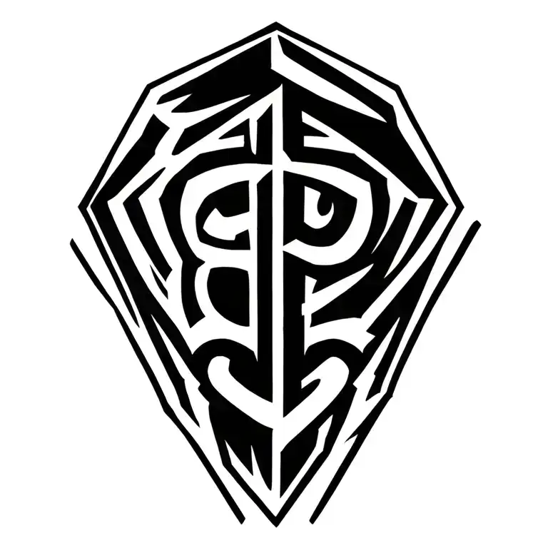 pentagon with two h's in it tattoo design idea