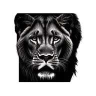 lioness and cubs face only tattoo design idea