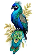 The Resplendent Quetzal and peacock tattoo design idea