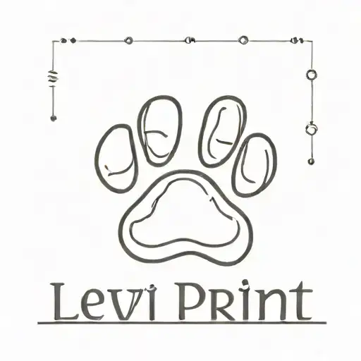 paw print name Levi tattoo design idea