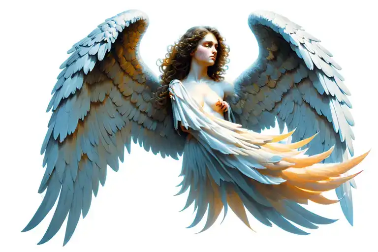 seraphim angel killing tattoo design idea