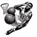 lebron james dunking tattoo design idea