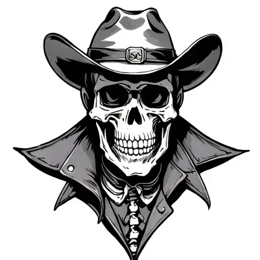 Skeleton Cowboy tattoo design idea