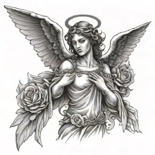 biblically accurate angel  tattoo design idea