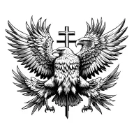 eagle and cross surrounded tattoo design idea