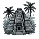 mayans and temples tattoo design idea