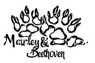 "Marley & Beethoven" dog paw print tattoo design idea