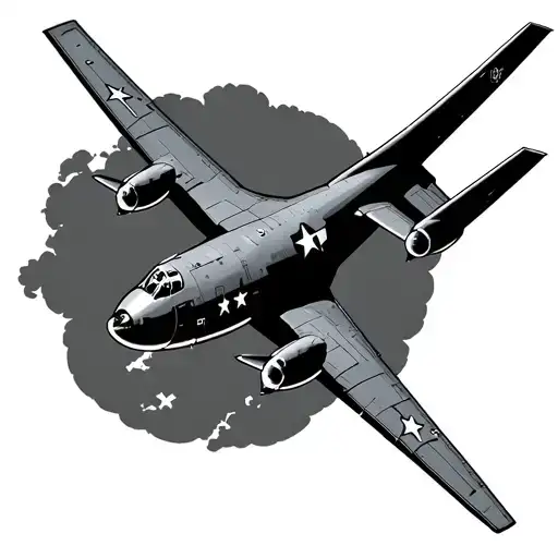 add a B2 Bomber plane tattoo design idea