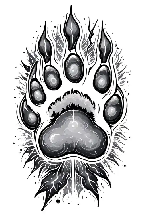 Libra, Balance, thunder storm, dog paw tattoo design idea