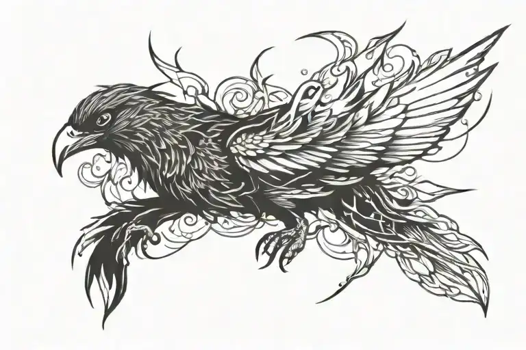 Thunder Bird Lightning tattoo design idea