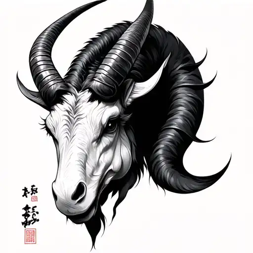 Japanese Capricorn tattoo design idea