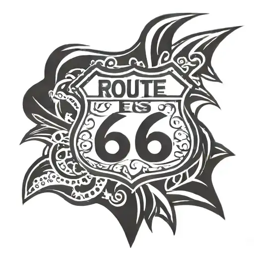 route 66 sign tattoo design idea