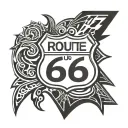 route 66 sign tattoo design idea