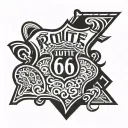 route 66 sign tattoo design idea