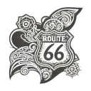 route 66 sign tattoo design idea