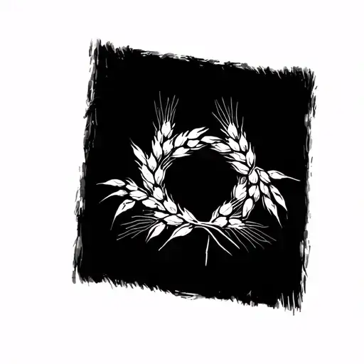 wheat wreath tattoo design idea