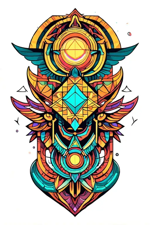 sacred geometry spirit totem tattoo design idea