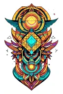 sacred geometry spirit totem tattoo design idea