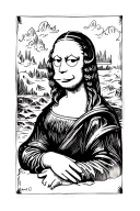 Mona Lisa as a Simpson tattoo design idea