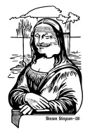 Mona Lisa as a Simpson tattoo design idea