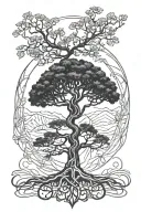 tree of life intertwined made from Joshua tree tattoo design idea