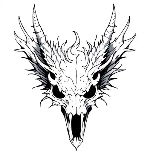 dragon skull tattoo design idea