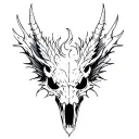 dragon skull tattoo design idea