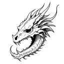 dragon skull tattoo design idea