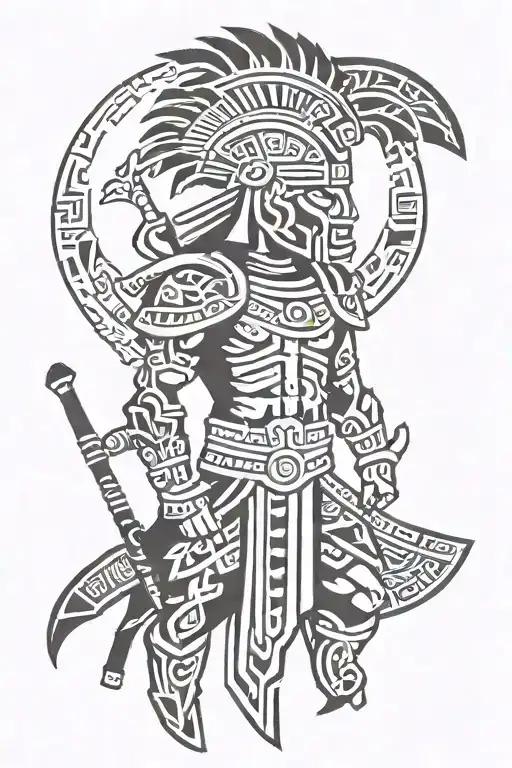 Mayan warrior tattoo design idea