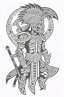 Mayan warrior tattoo design idea