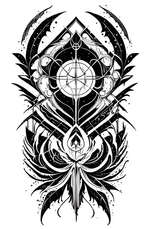 order and chaos symbols tattoo design idea
