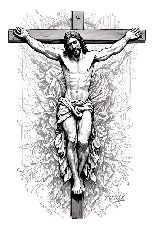 jesus being crucified tattoo design idea