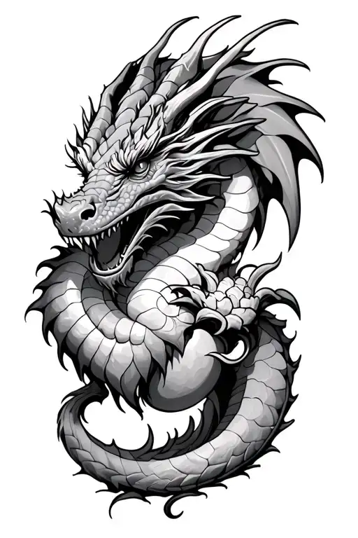 Dragon And heart tattoo design idea
