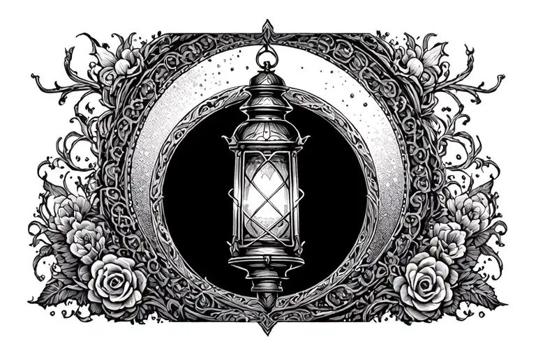 gothic lantern tattoo design idea