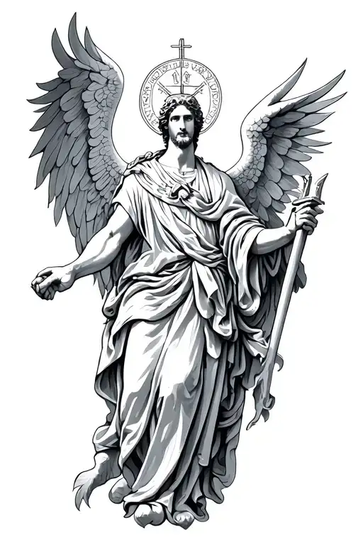 st michael tattoo design idea