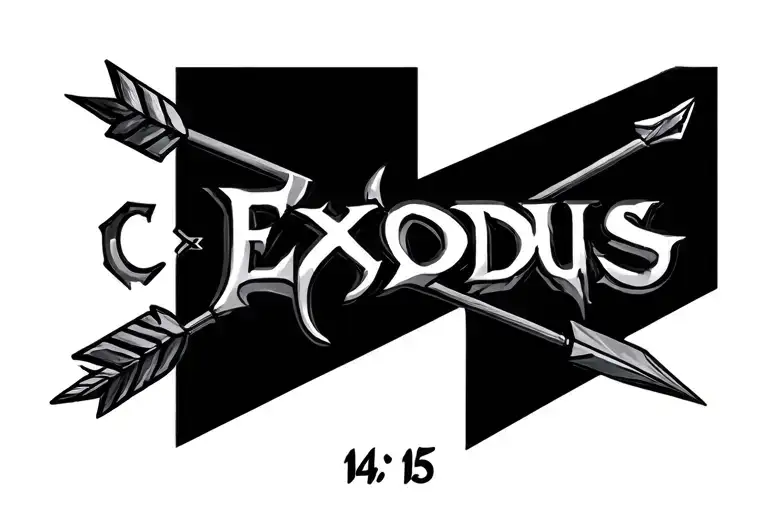 exodus 14:15 with arrows tattoo design idea