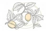 lemon tree ring finger  tattoo design idea