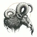 Aries Symbol: Use the Aries constellation or ram’s head as the central focal point. You could depict the ram with strong tattoo design idea