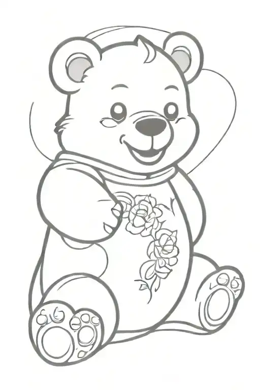 health care bear tattoo design idea