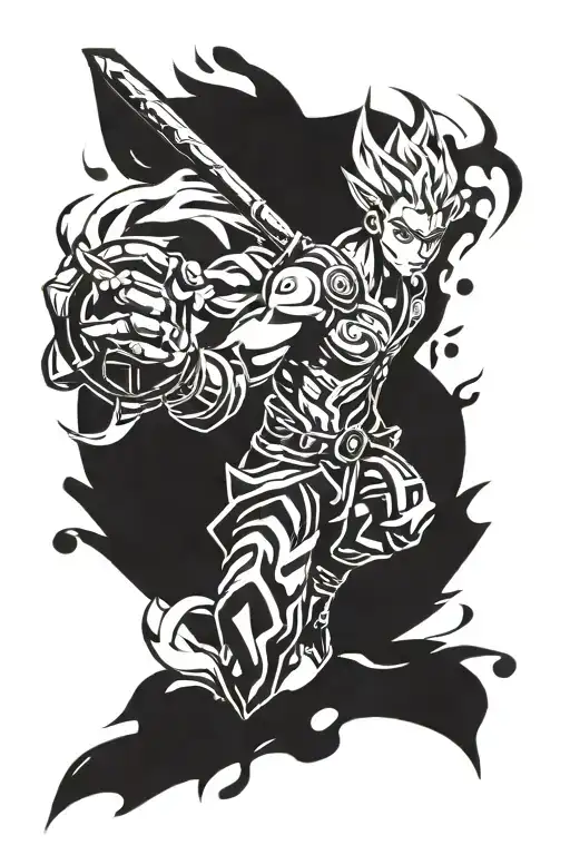 Ekko from the series Arcane league of legends tattoo design idea