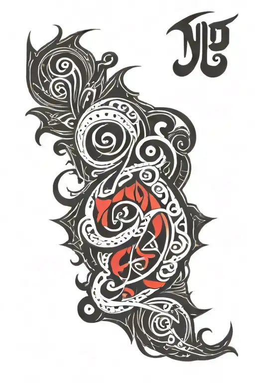 Arabic calligraphy style tattoo design idea