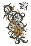 Arabic calligraphy style tattoo design idea