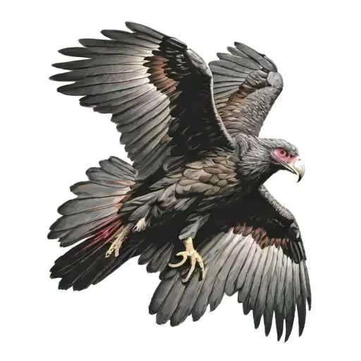 turkey vulture spreading its wings tattoo design idea