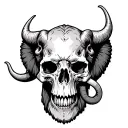 mammoth head holding skull tattoo design idea