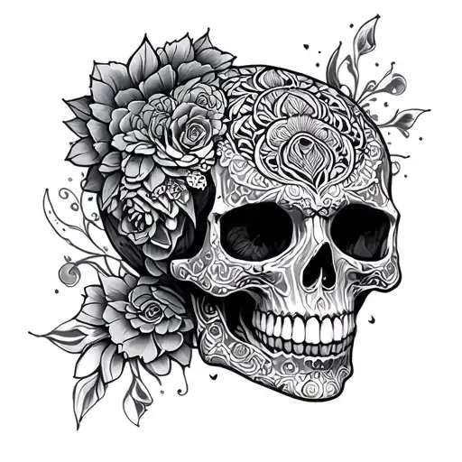 skull mandala tattoo design idea