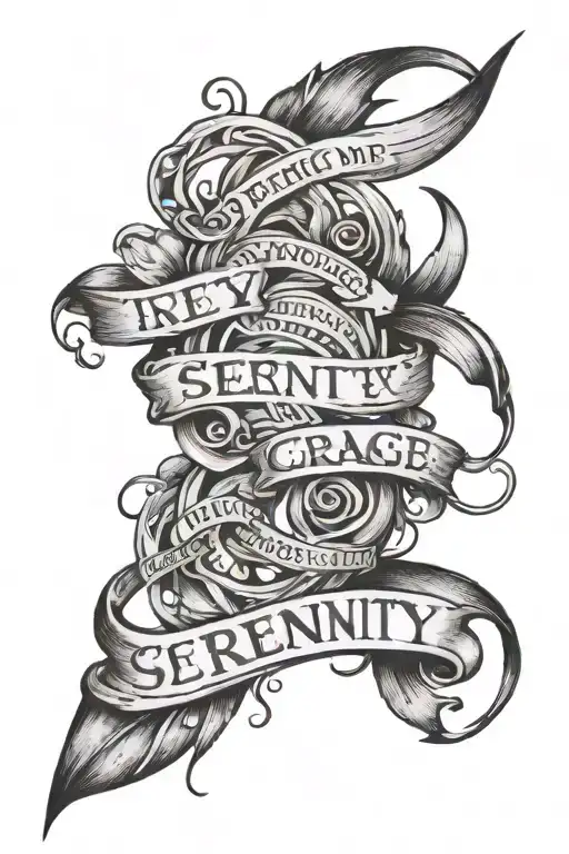 serenity prayer written tattoo design idea