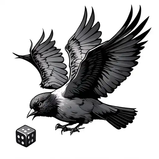 to Dice and the barbed wire bird flying tattoo design idea