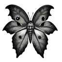 maple leaf moth sitting tattoo design idea