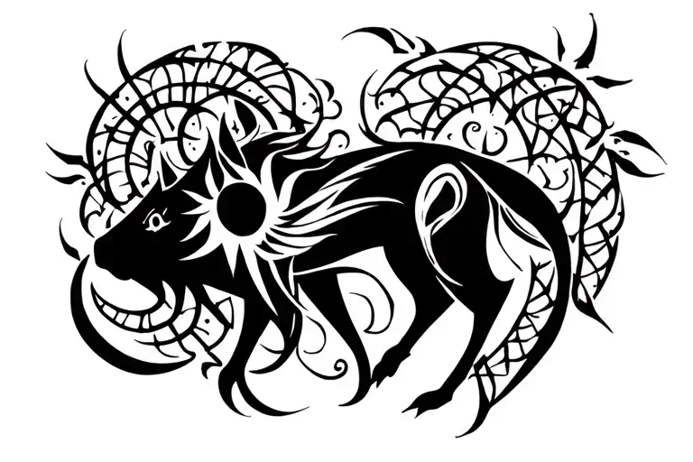 Spooky Mythical Witchy Animal tattoo design idea